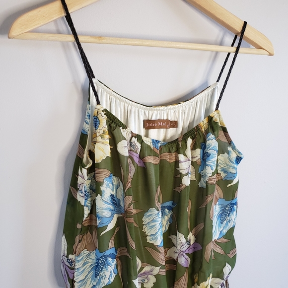 Tank Floral Dress Pleated Bottom - Picture 2 of 8